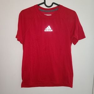 Boys Adidas Climalite cotton red Tee 10/12. Great condition.